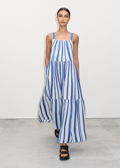 Bold Summer Stripe Crossover-Back Maxi Dress at Ecouponsdeal